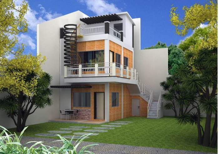 3 floor house design