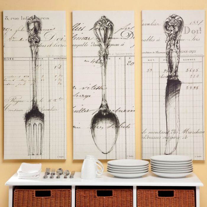 Kitchen fork and spoon wall decor