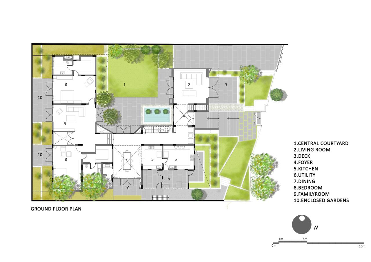 Courtyard house design plan