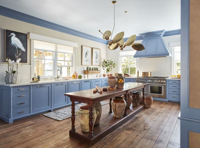 Blue and green kitchen decor