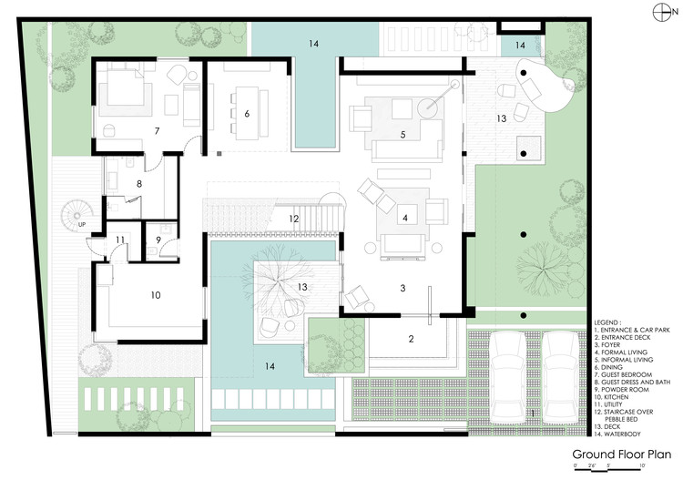 Courtyard house design plan