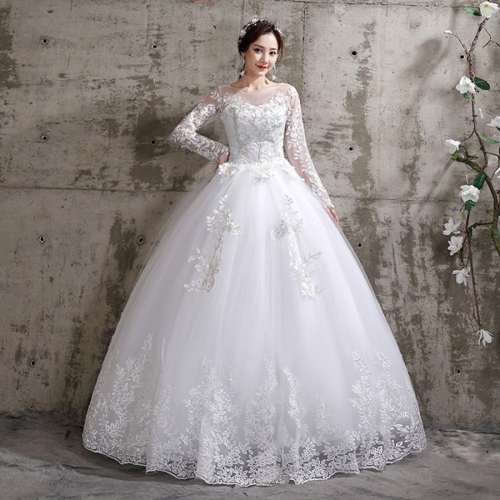 White wedding dress long