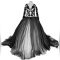 Womens Black and White Wedding Dresses