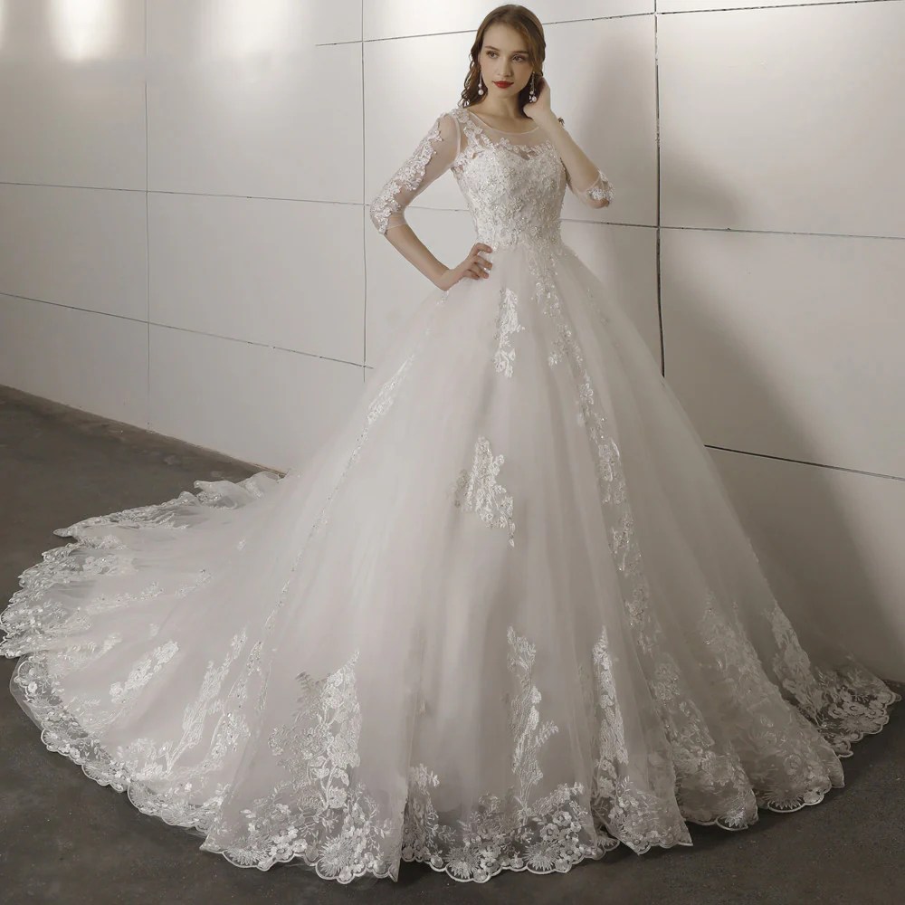 Garden wedding dresses with sleeves