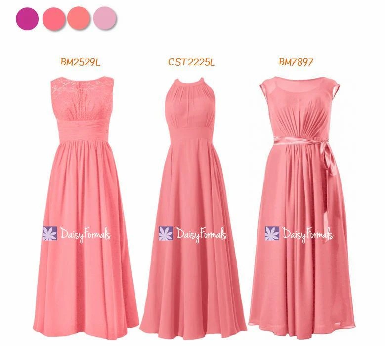 Coral maxi dress for wedding