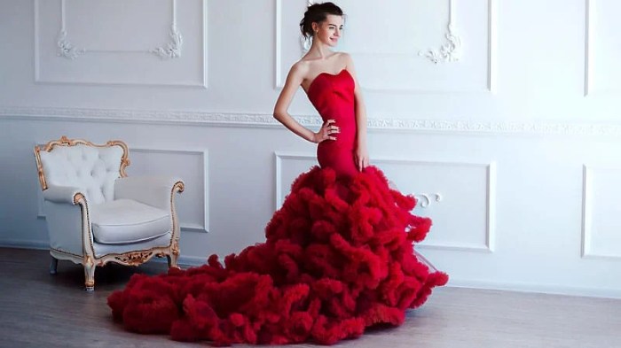 Winter red wedding dresses