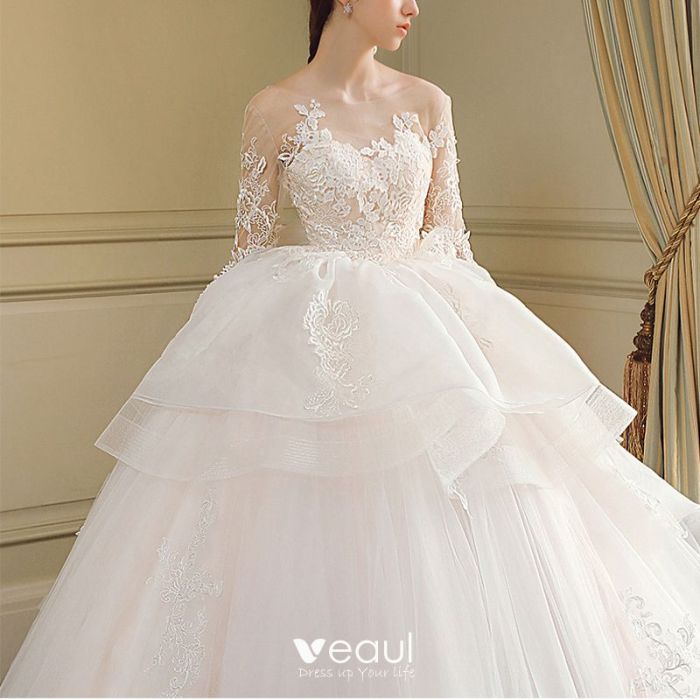 Ball gown wedding dresses with ruffles