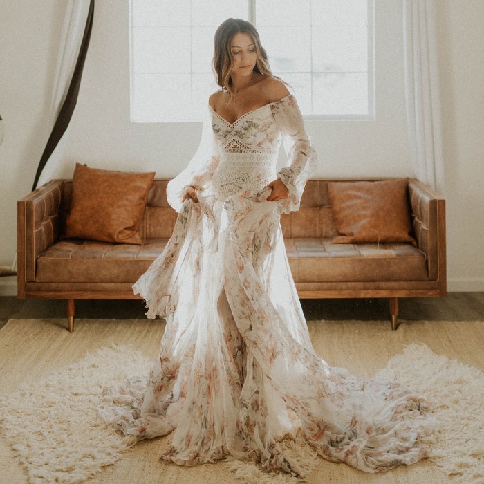 Boho wedding dress for older bride