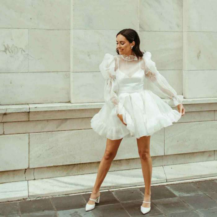 White dress for small wedding