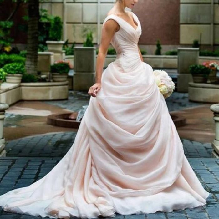 Drop waist tea length wedding dress